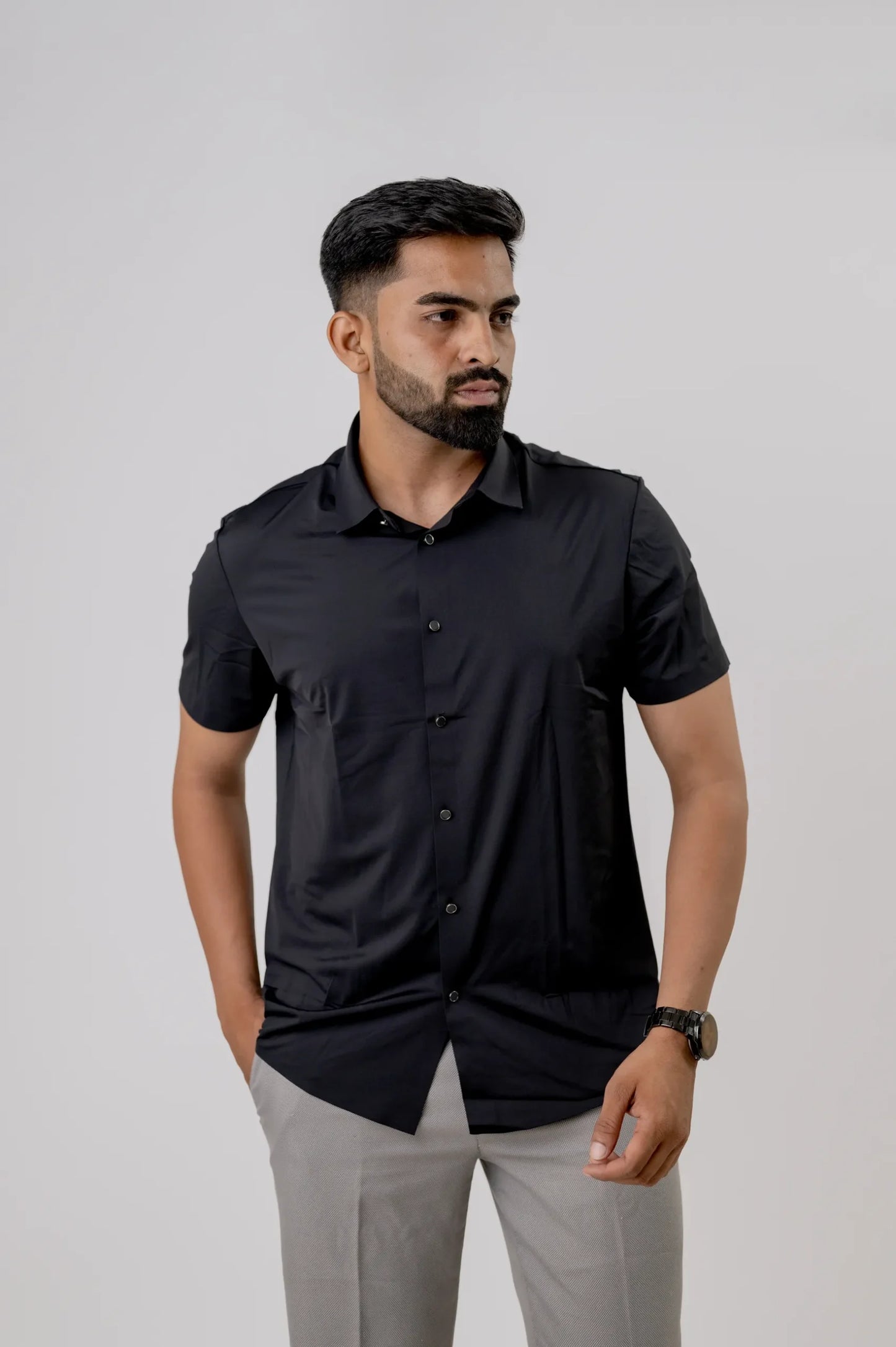 Seamless Black Shirt For Men