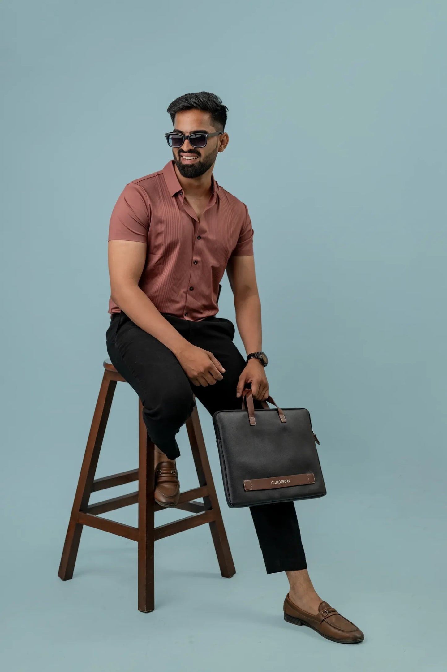 Seamless Peach Stripped Shirt For Men