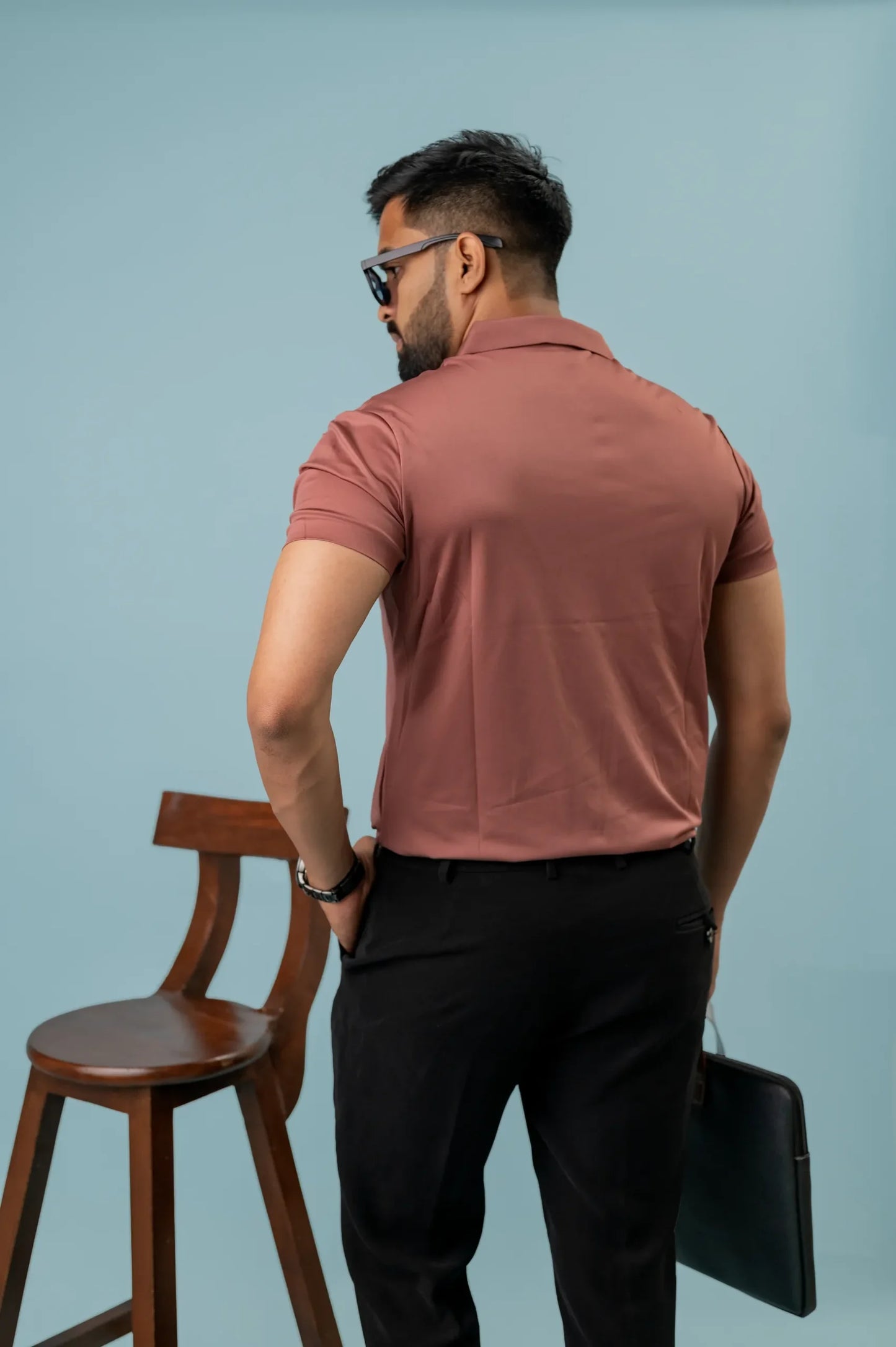 Seamless Peach Stripped Shirt For Men