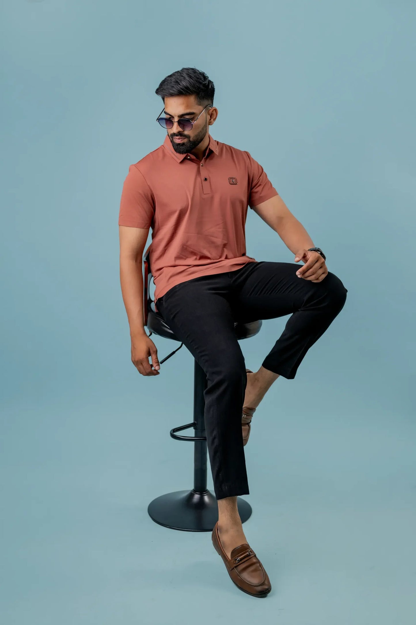 Casual Peach Men's Polo Tshirt
