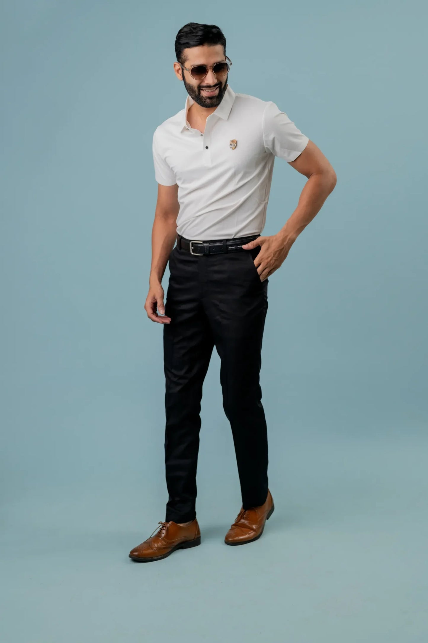 Seamless White Polo T-shirt For Men