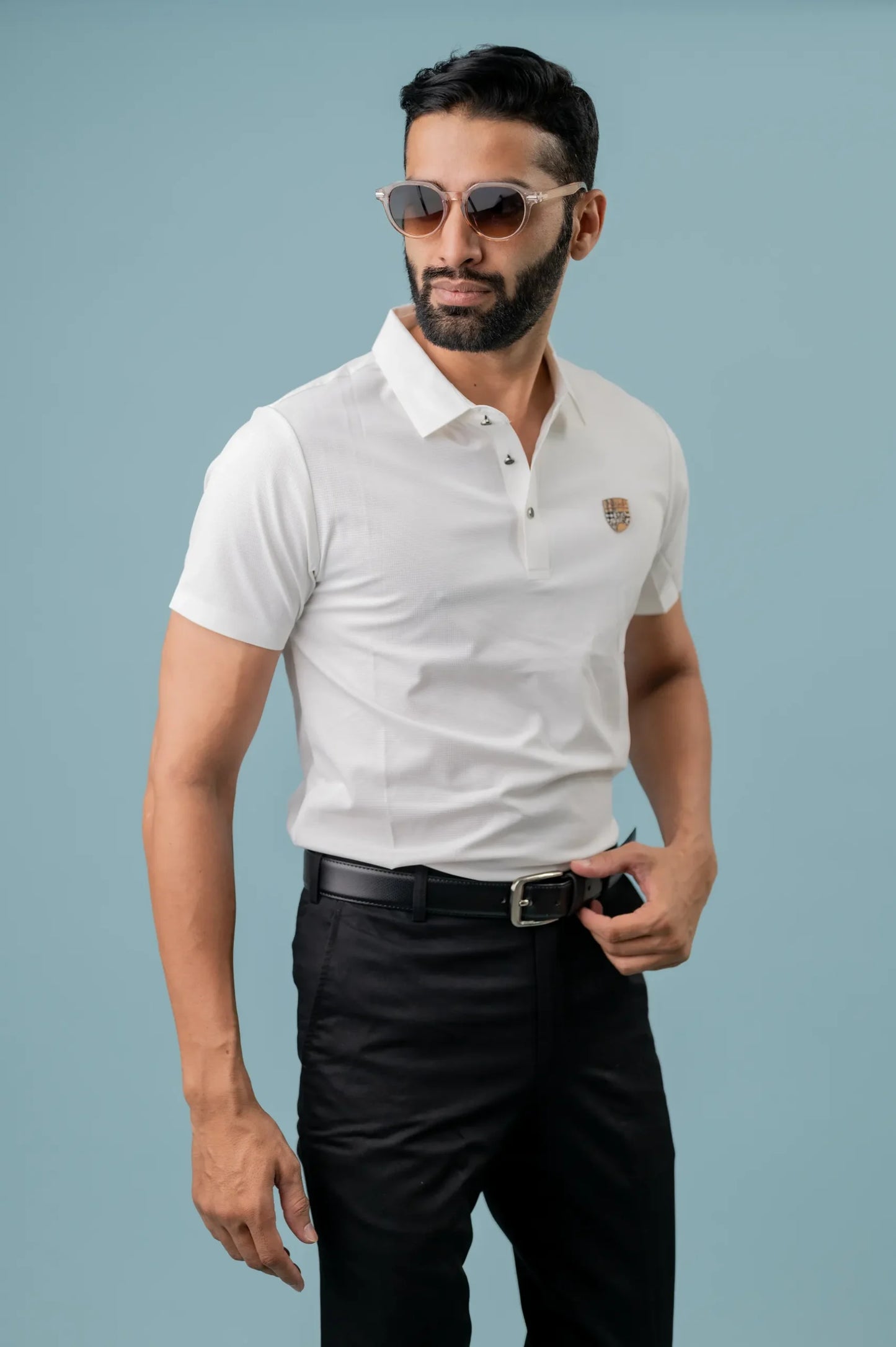 Seamless White Polo T-shirt For Men
