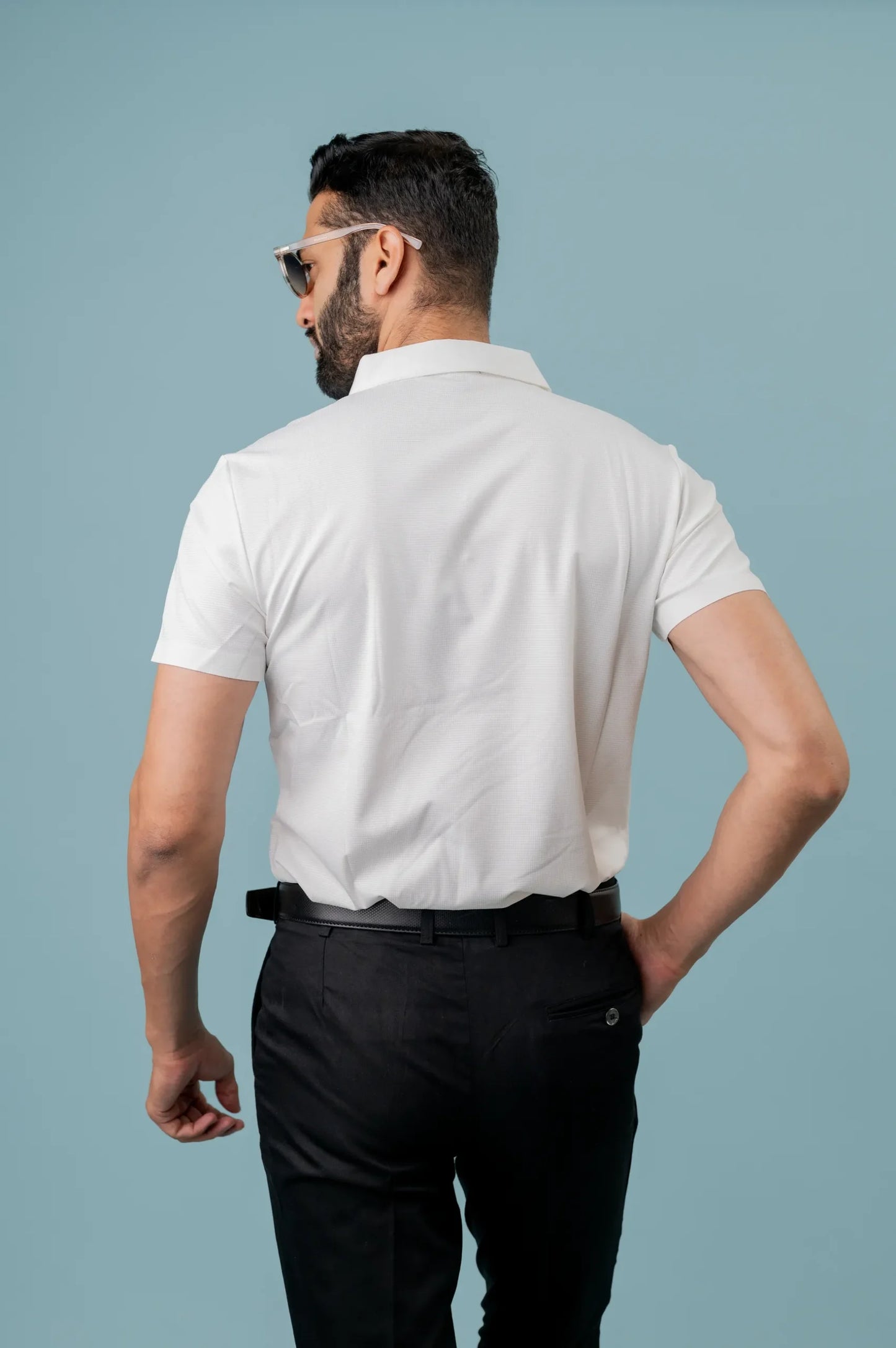 Seamless White Polo T-shirt For Men
