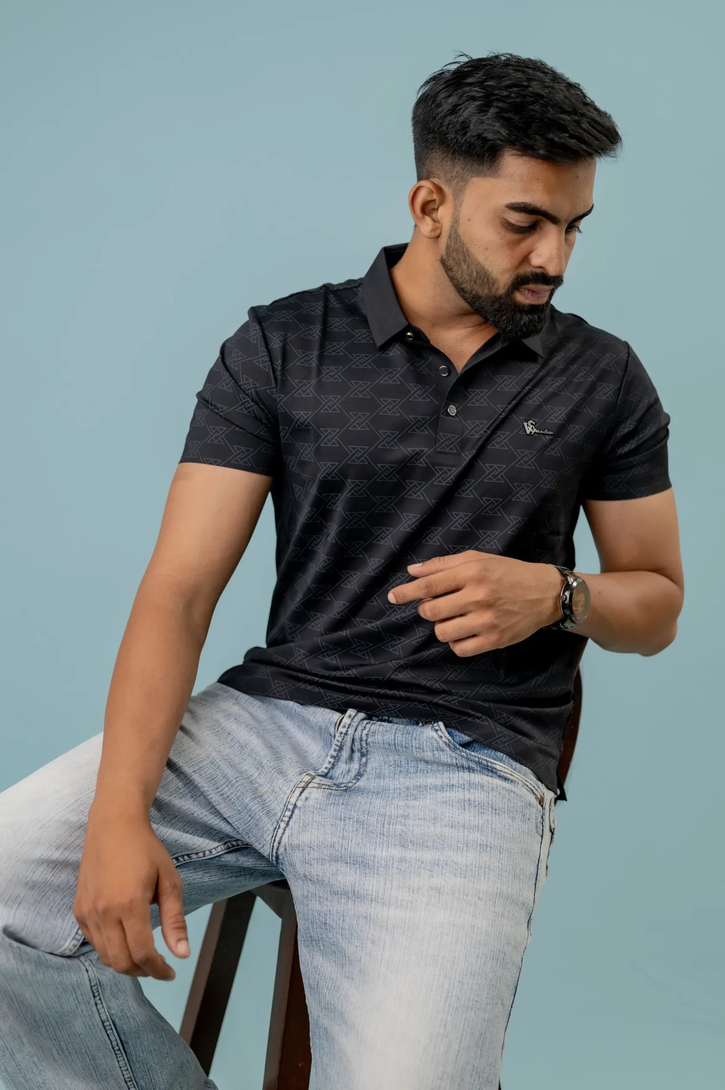 Casual Black X Printed Tshirt For Men