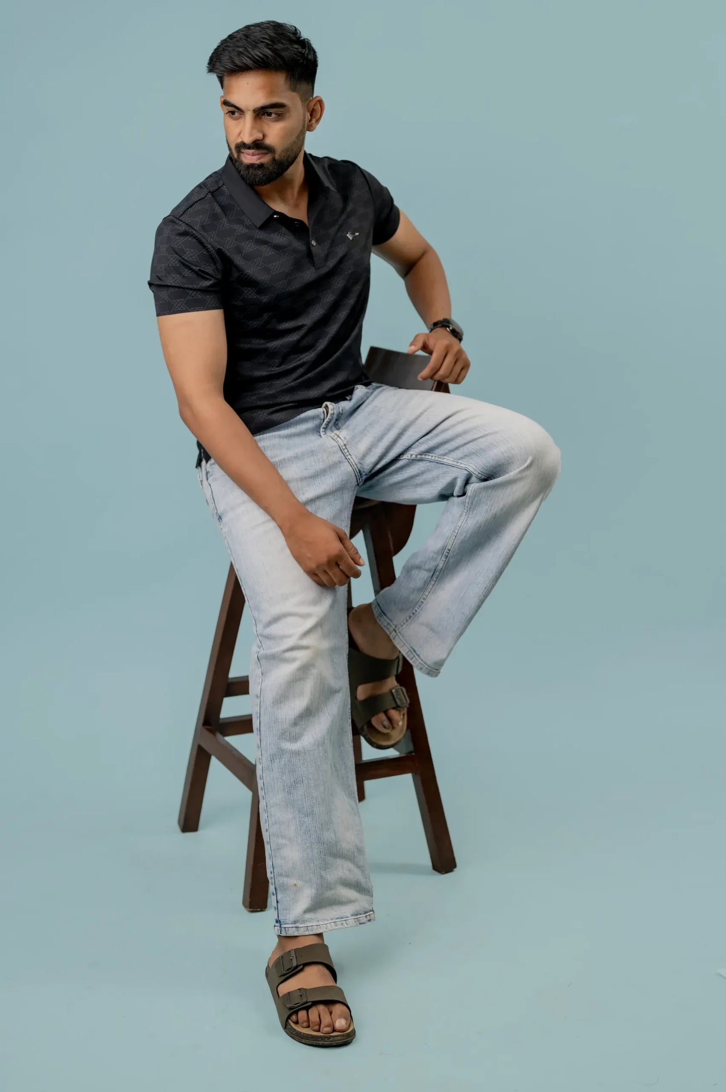Casual Black X Printed Tshirt For Men