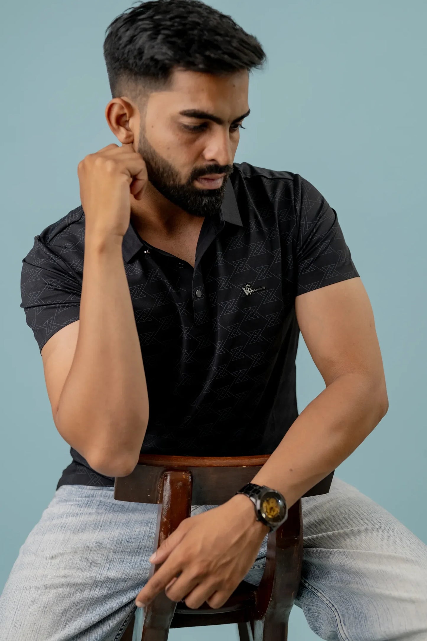 Casual Black X Printed Tshirt For Men