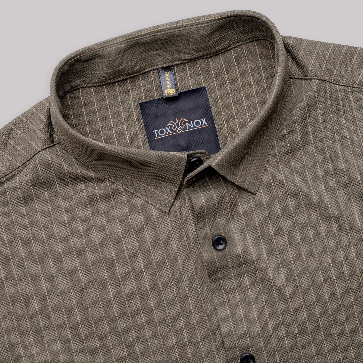 Casual Slate Stripped Men's Half Sleeve Shirt