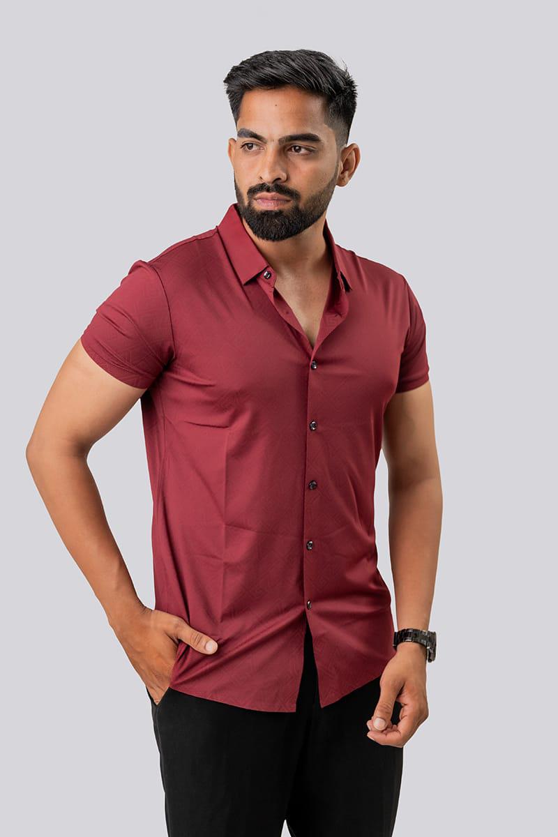 Seamless Maroon Shirt For Men