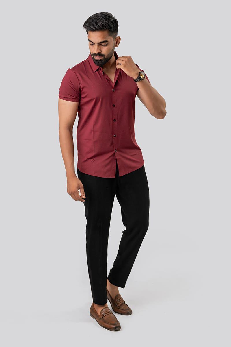 Seamless Maroon Shirt For Men