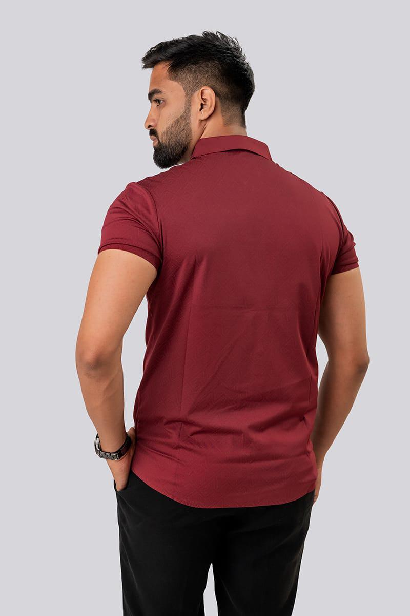 Seamless Maroon Shirt For Men