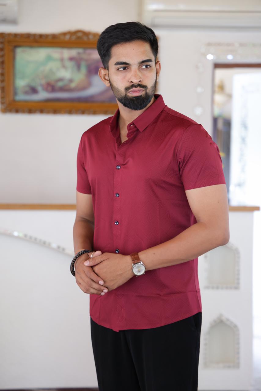 Seamless Maroon Shirt For Men