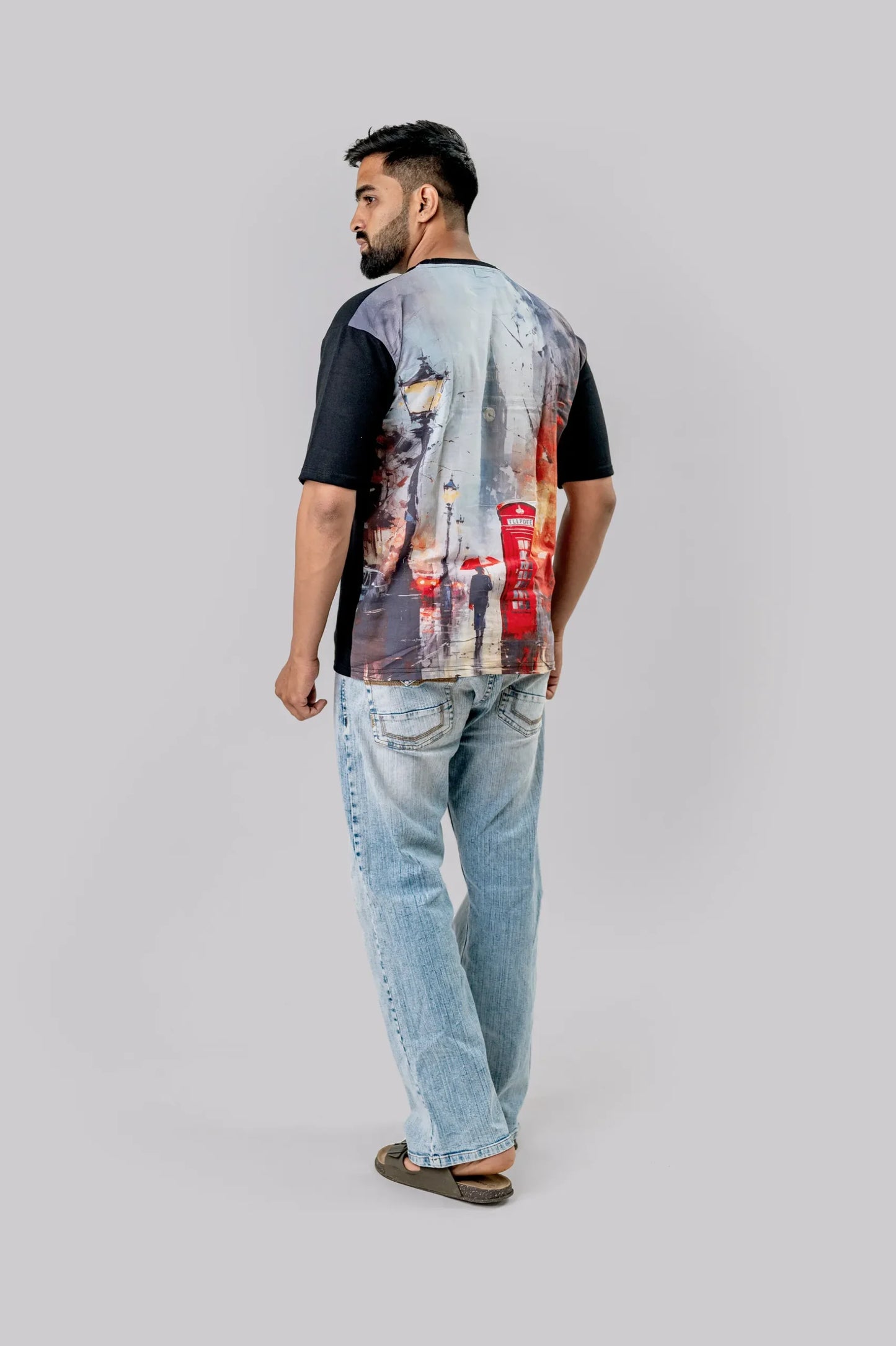 Premium Cotton Linnen Tower Printed Tshirt For Men