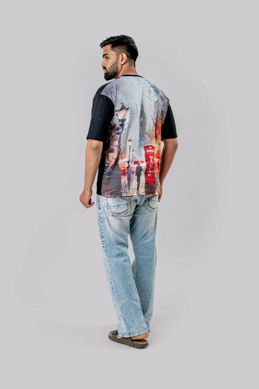 Premium Cotton Linnen Tower Printed Tshirt For Men