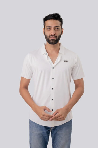 Casual White half Sleeve Shirt For Men