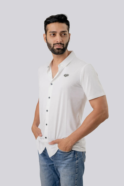 Casual White half Sleeve Shirt For Men