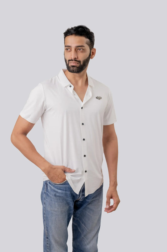 Casual White half Sleeve Shirt For Men