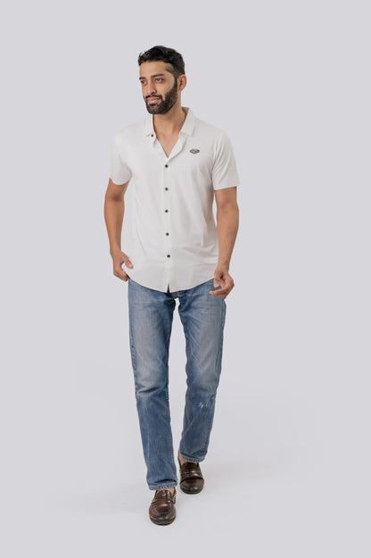 Casual White half Sleeve Shirt For Men