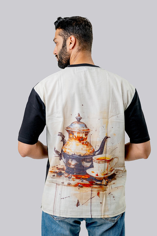 Premium Cotton Linen Kettle Printed T-shirt For Men