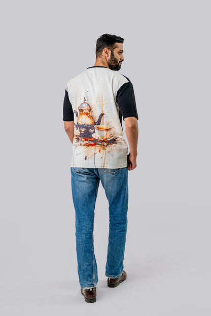 Premium Cotton Linen Kettle Printed T-shirt For Men