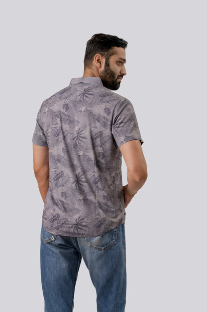 Casual Half Sleeve Gray Shirt For Men
