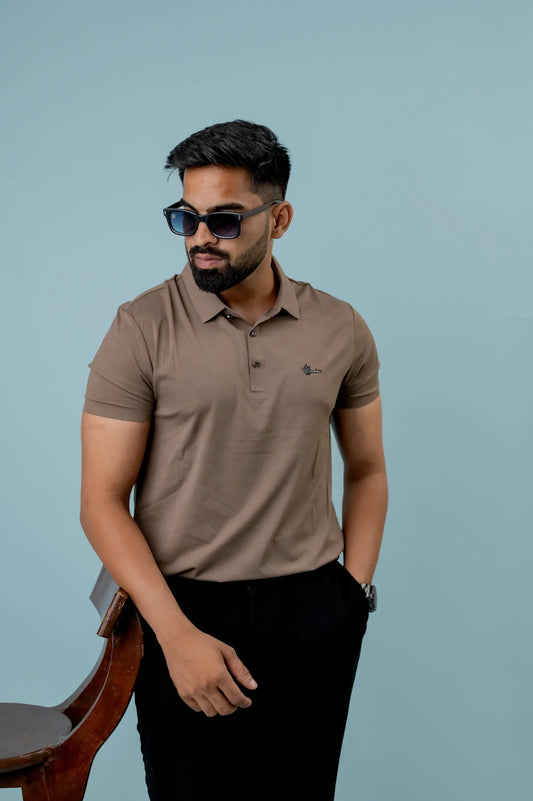 Casual Heather Printed Men's Polo Tshirt