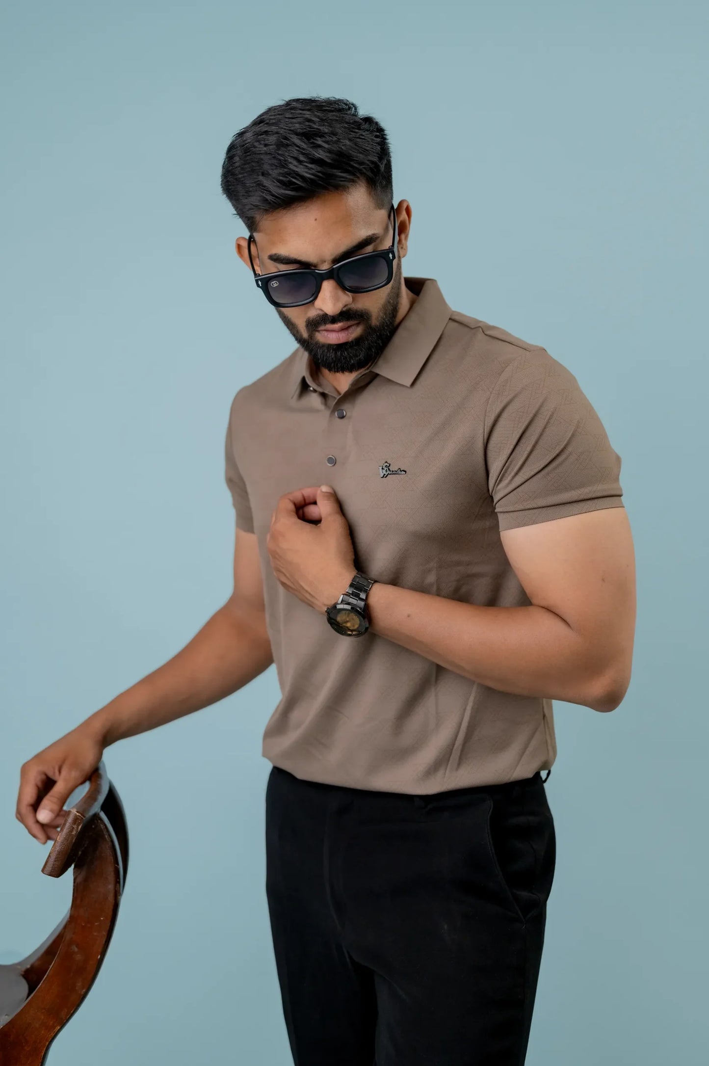 Casual Heather Printed Men's Polo Tshirt