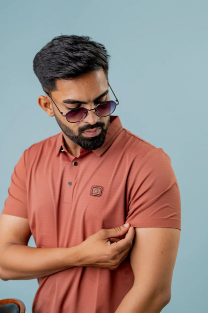 Casual Peach Men's Polo Tshirt