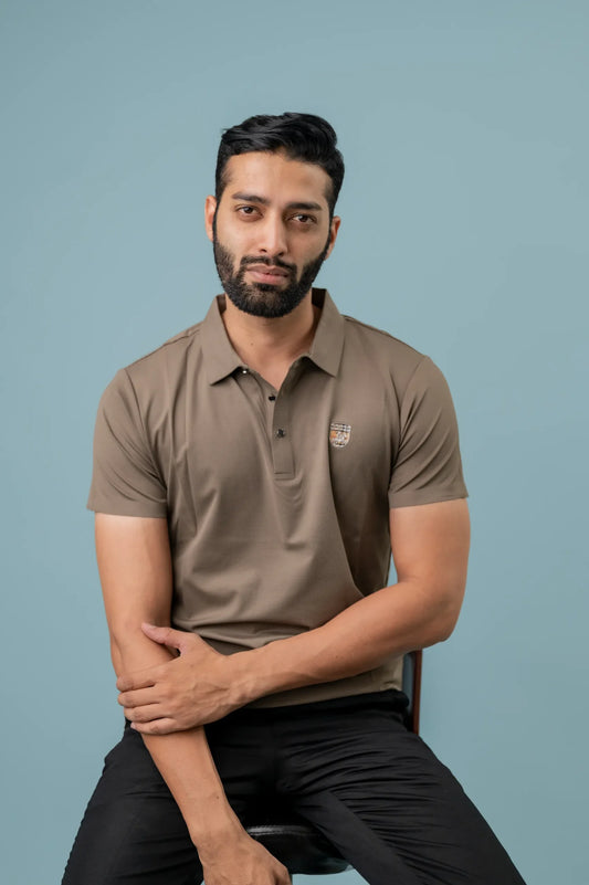 Casual Brown Polo Tshirt For Men