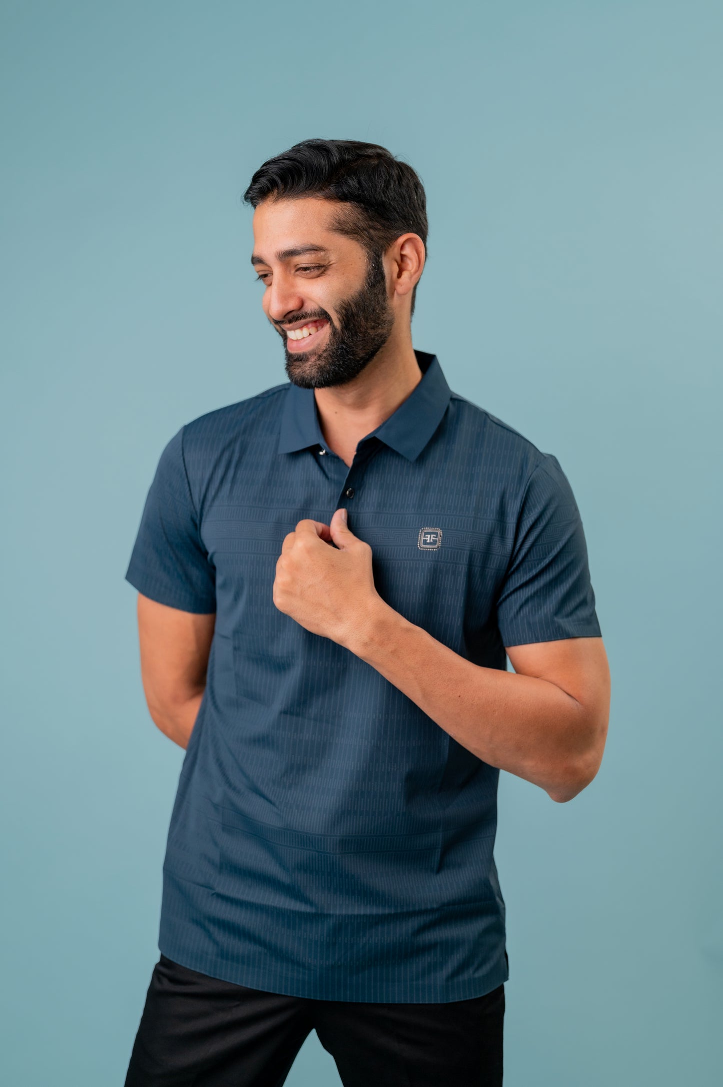 Seamless Plus blue polo T shirt For Men