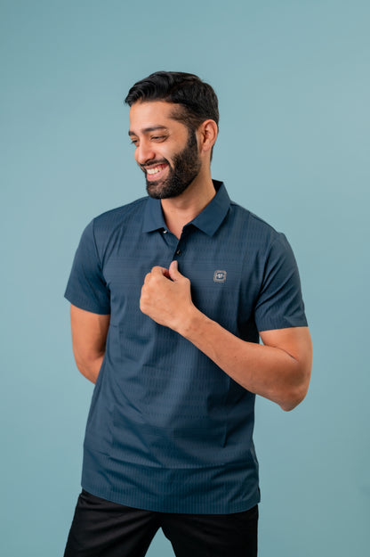 Seamless Plus blue polo T shirt For Men