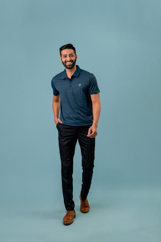 Seamless Plus blue polo T shirt For Men