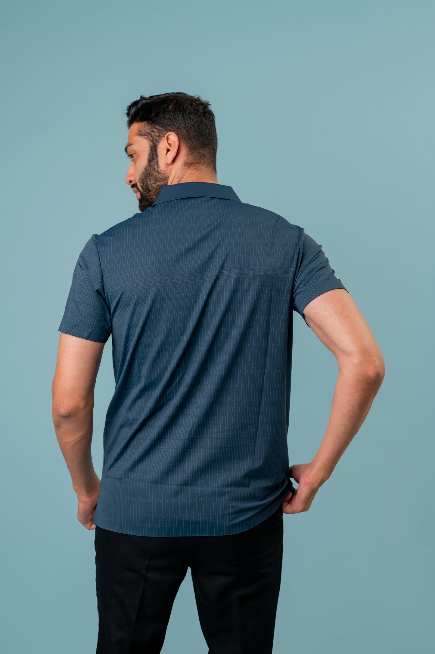 Seamless Plus blue polo T shirt For Men