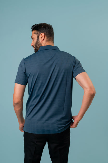 Seamless Plus blue polo T shirt For Men