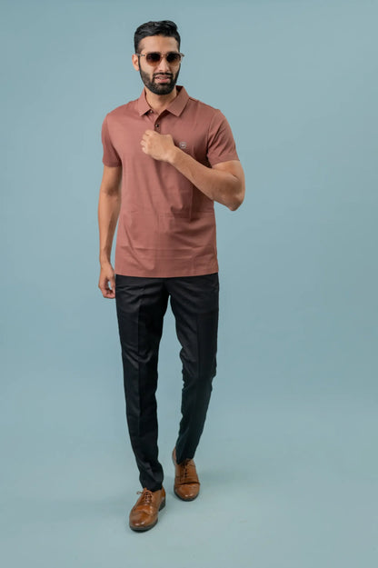 Brick Rosewood Polo Tshirt For Men