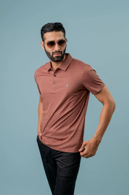 Brick Rosewood Polo Tshirt For Men