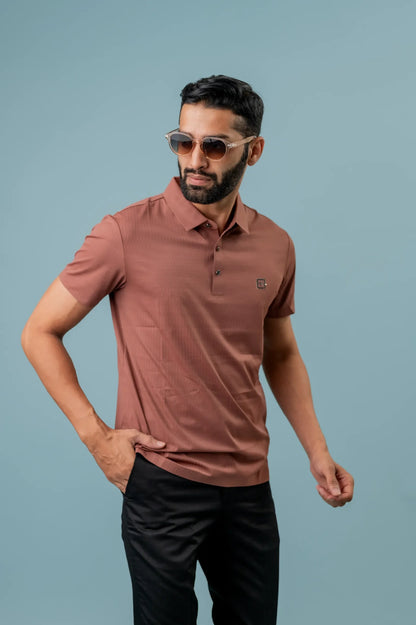 Brick Rosewood Polo Tshirt For Men