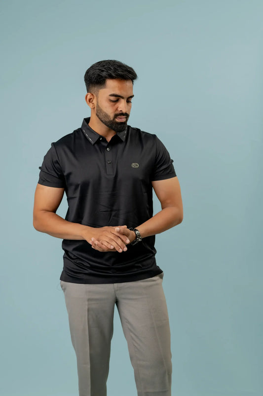 Seamless Black Polo Men's Tshirt