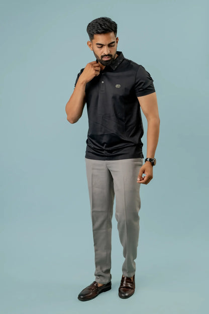 Seamless Black Polo Men's Tshirt