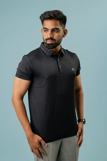 Seamless Black Polo Men's Tshirt