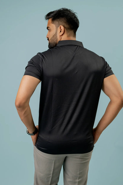Seamless Black Polo Men's Tshirt