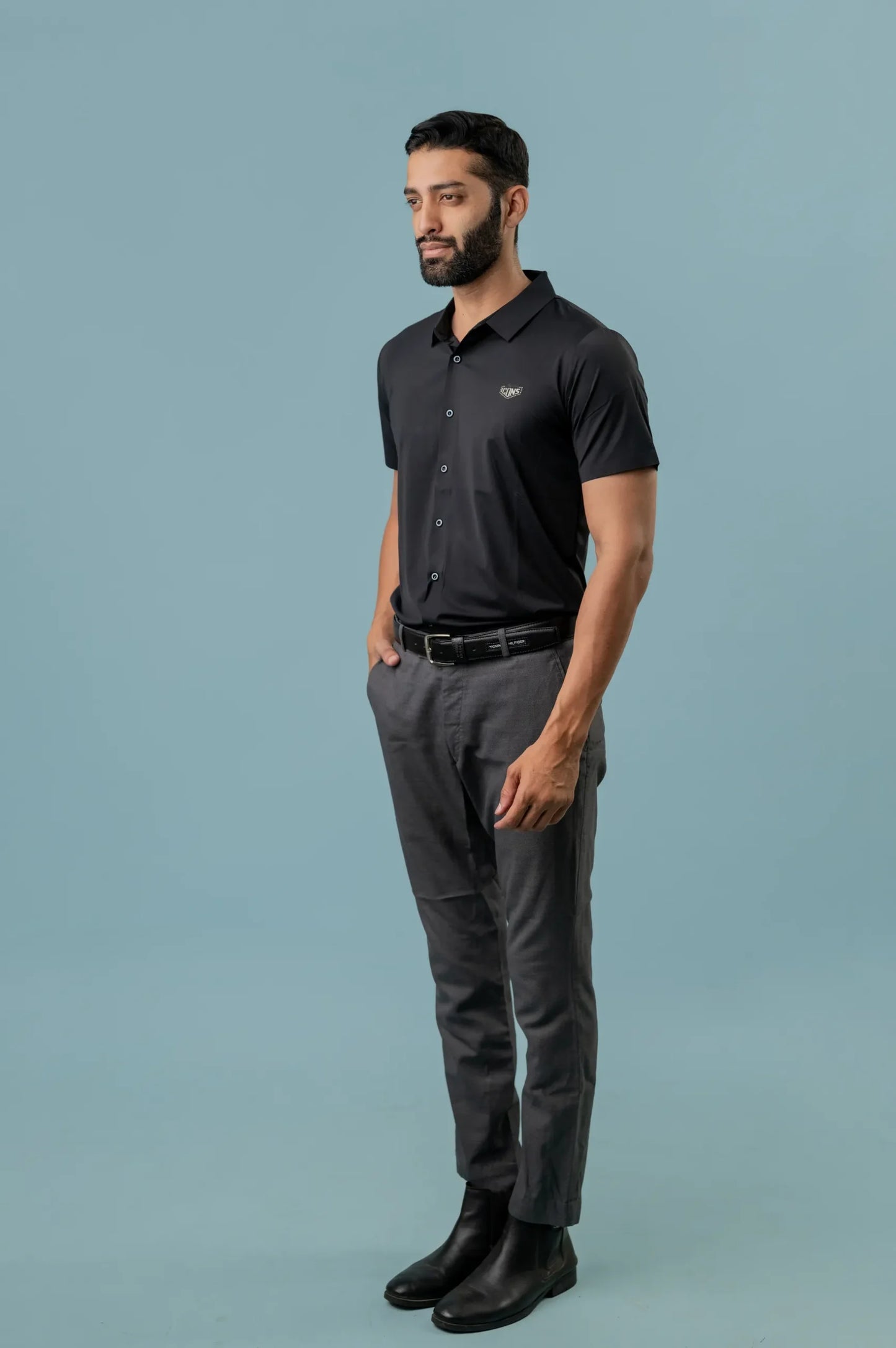 Casual Black Half Sleeve Shirt For Men