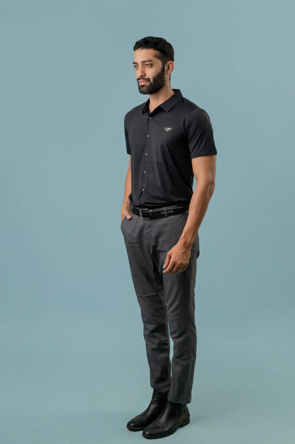 Casual Black Half Sleeve Shirt For Men
