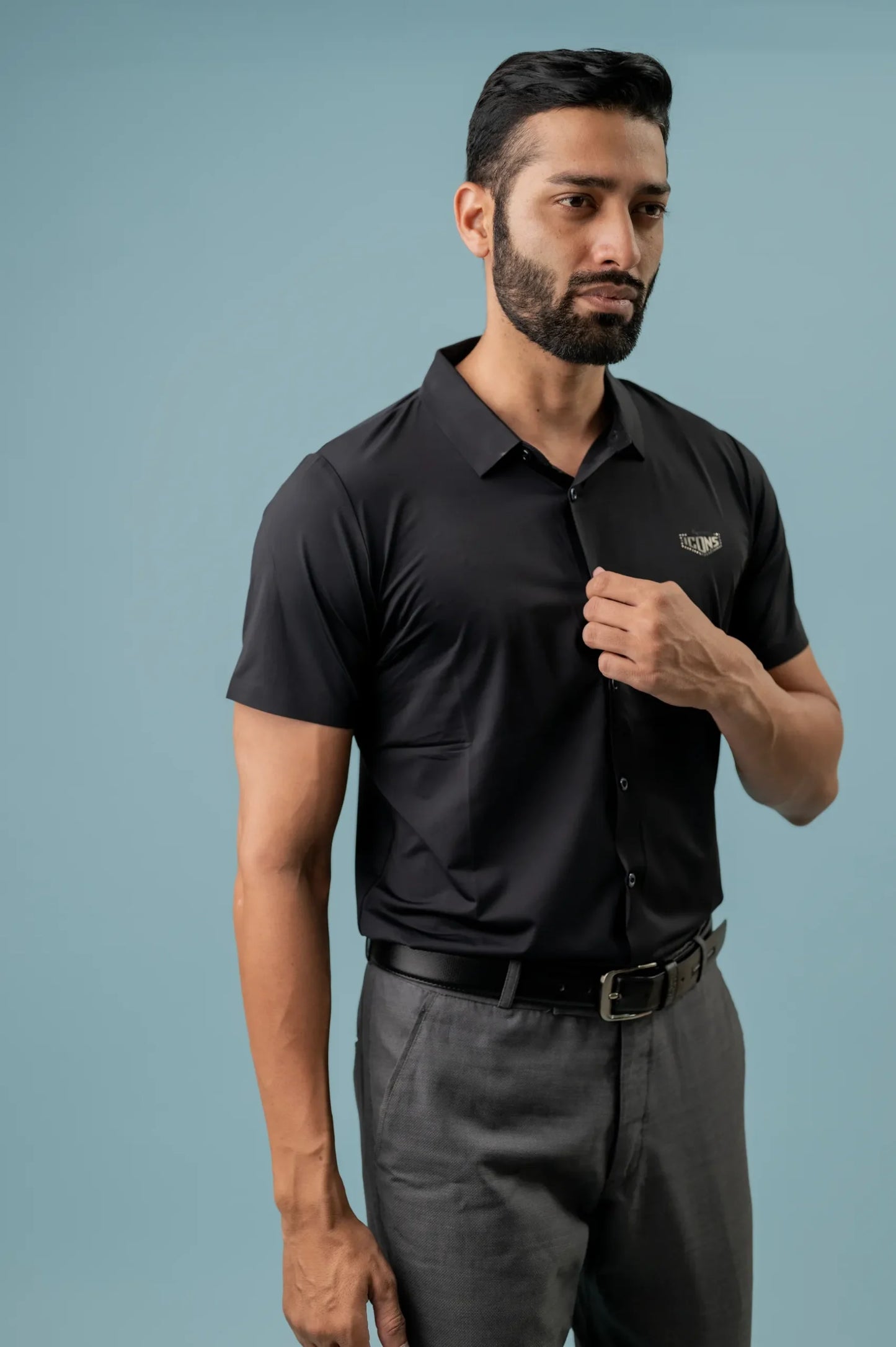 Casual Black Half Sleeve Shirt For Men