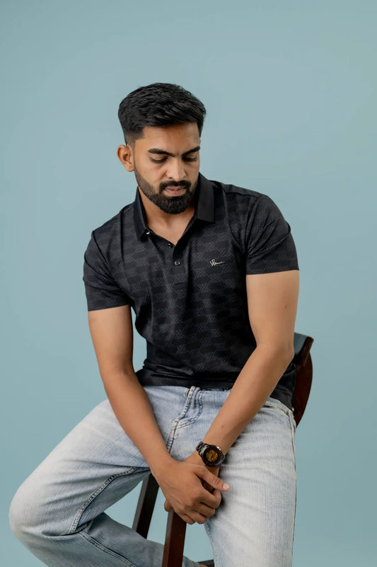 Casual Black X Printed Tshirt For Men