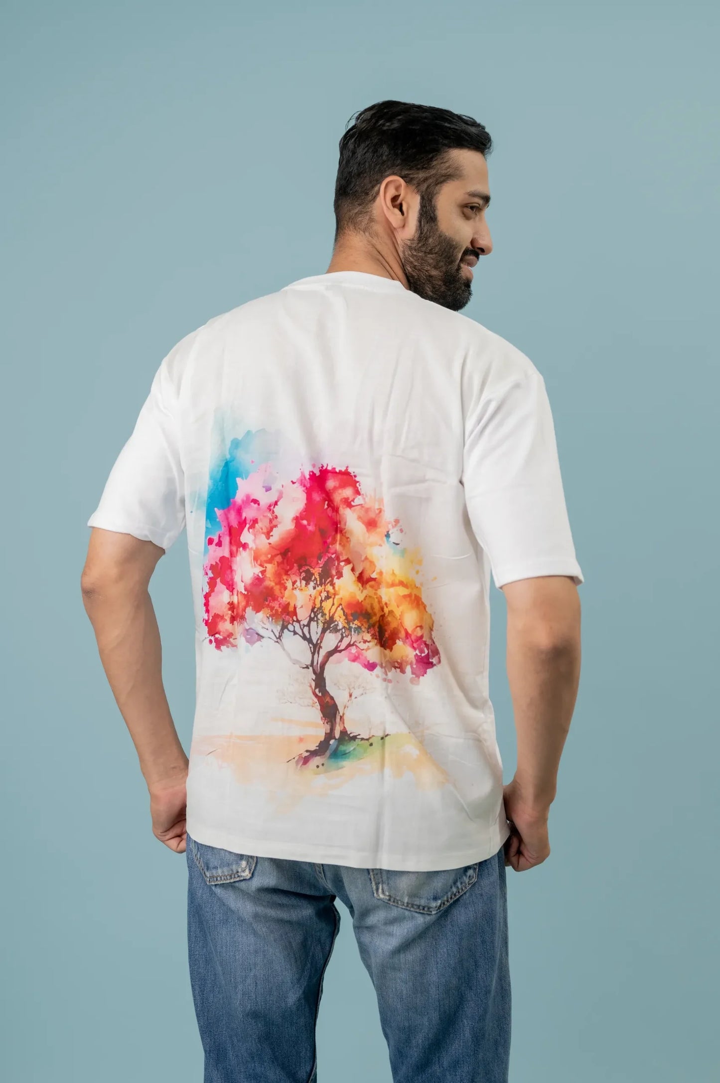 Premium Cotton Linnen Tree Printed Tshirt For Man