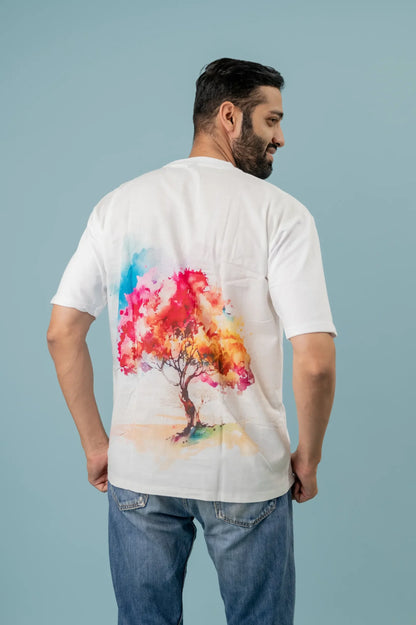 Premium Cotton Linnen Tree Printed Tshirt For Man