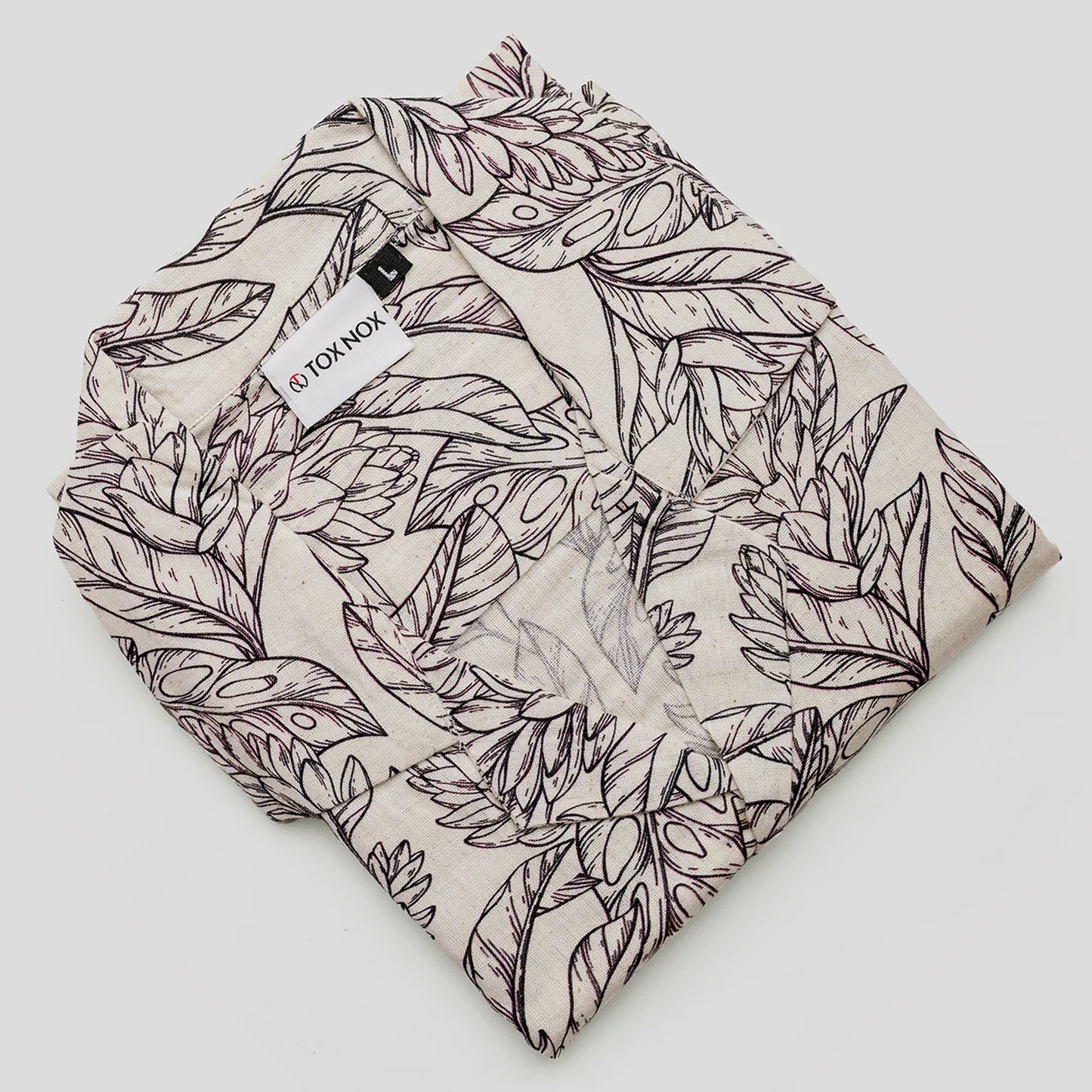 Linen Long Leaf Printed Half Sleeve Shirt For Men