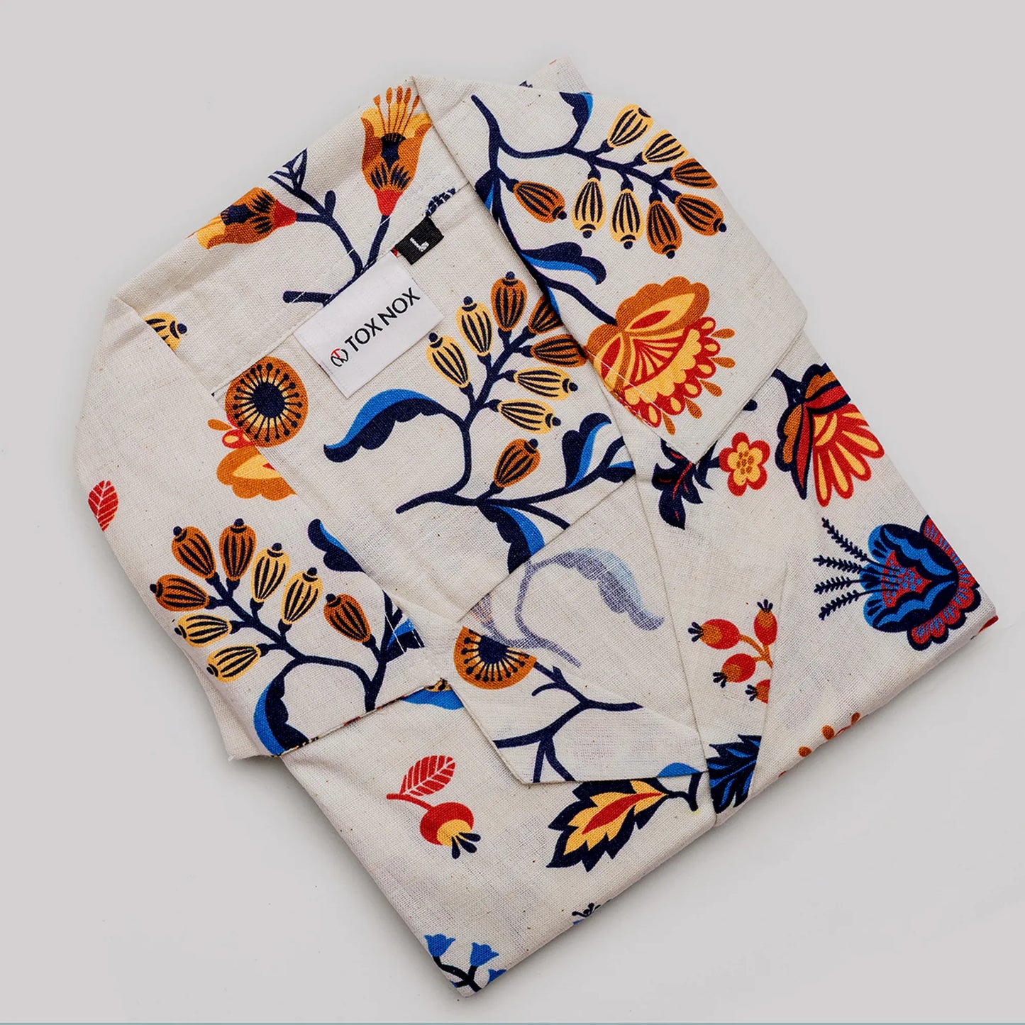 Linen Flower Printed Half Sleeve Shirt For Men