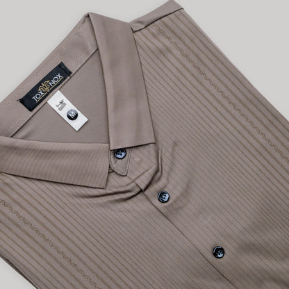 Casual Mauve Half Sleeve Striped Shirt For Men