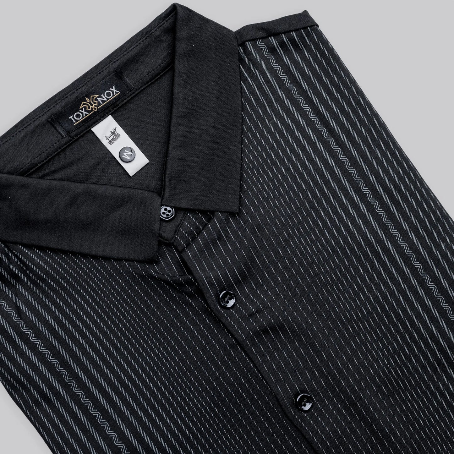 Seamless Striped Black Polo Men's Tshirt